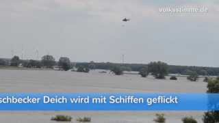 preview picture of video 'Hochwasser in der Altmark: Fischbecker Deich wird geflickt'