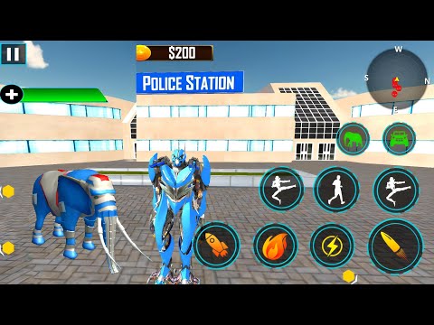 Fil Robot Araba Oyunları #2 - Optimus Elephant Robot Car Transformation Game - Android Gameplay