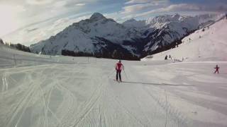 preview picture of video 'Red Ski slope (schiabfahrt) 3  Klein Walsertal Mittelberg Walmendinger Horn VHoldr Contour 1080p HD'