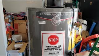 Install A New Rheem Open Box  Natural Gas Water Heater + Automatic Exhaust!