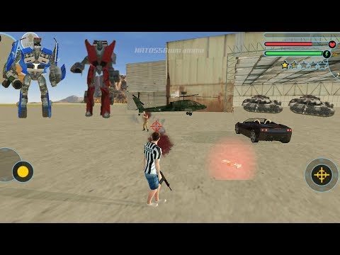 Vegas Crime - (Vegas Hero Fight Army Base) Red Robot Car Capture Army Base - Android Gameplay HD