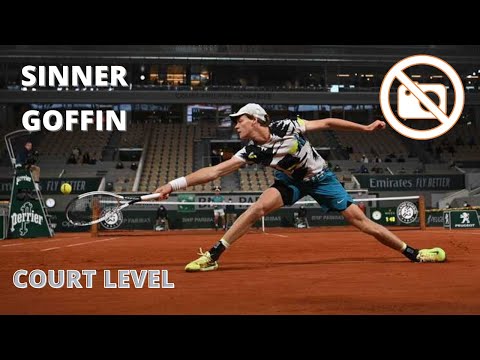 Jannik Sinner / David Goffin - Court Level Roland Garros 2020