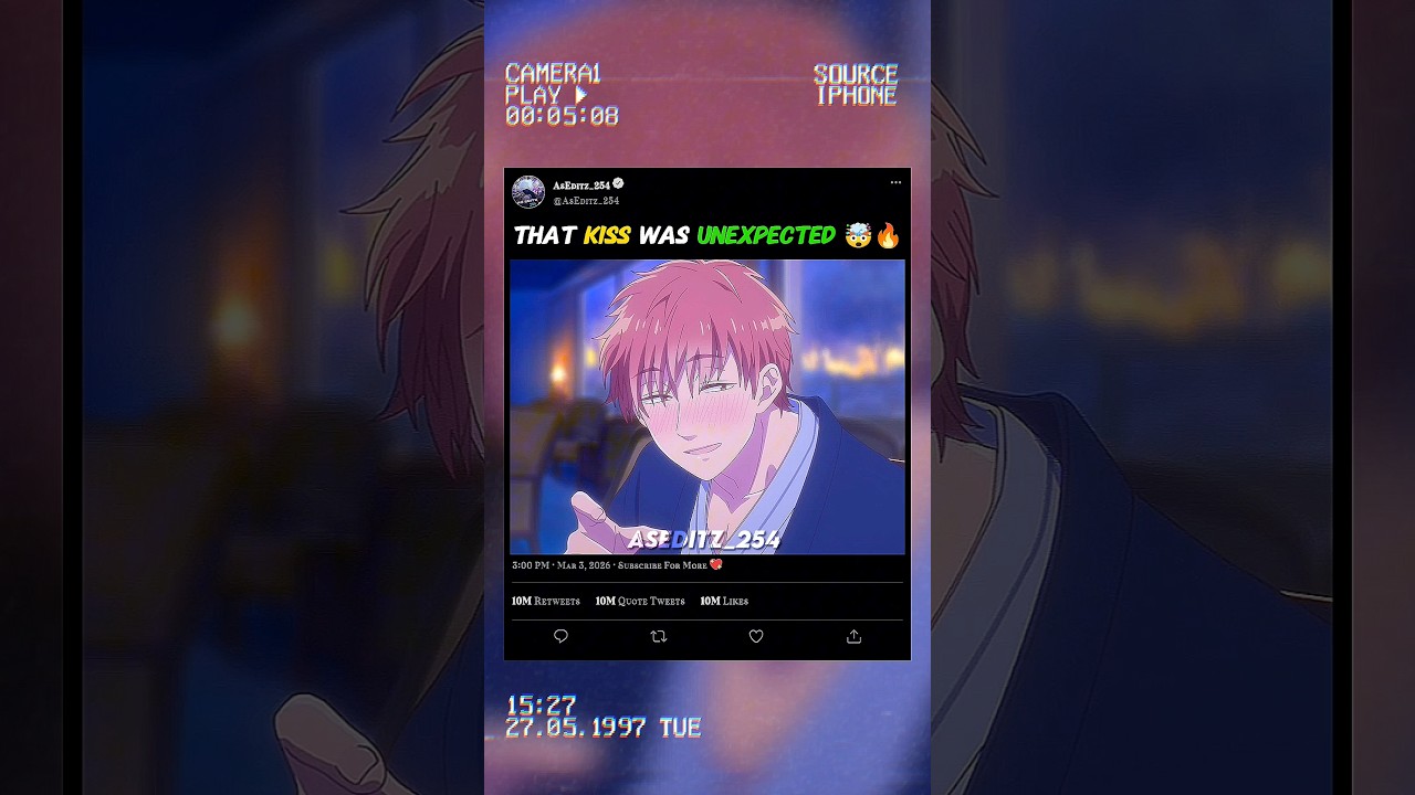 That Kiss Was Unexpected 🤯🔥#anime #shorts #animeedit