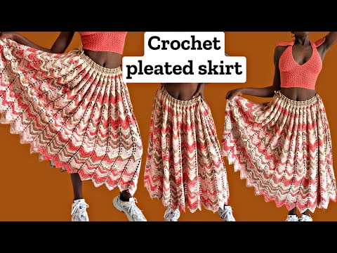 Crochet pleated skirt | crochet chevron / ripple skirt tutorial