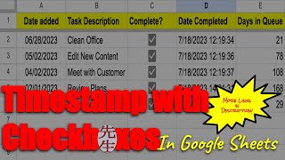 Timestamp with Checkboxes in Google Sheets