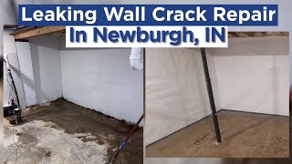 Watch video: Water Leaking Through Wall Cracks in Newburgh, IN