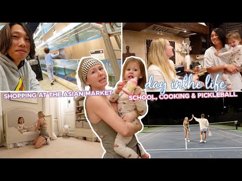 mom of 6 DAY IN THE LIFE: shopping at the asian market, cooking, school & pickle ball!