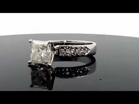2.34 ct. F/SI2 Princess Diamond Engagement Ring 14k White Gold - IGL Certified - Mikado Diamonds