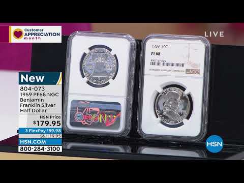 1959 PF68 NGC Benjamin Franklin 90% Silver Half Dollar