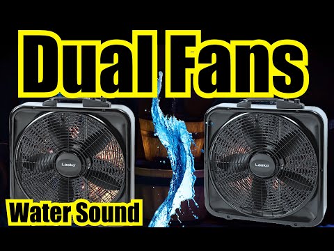 Dual Fans + Water Fountain Sound = 10 Hours of Relaxing White Noise via Dueling Fans with Dim Screen