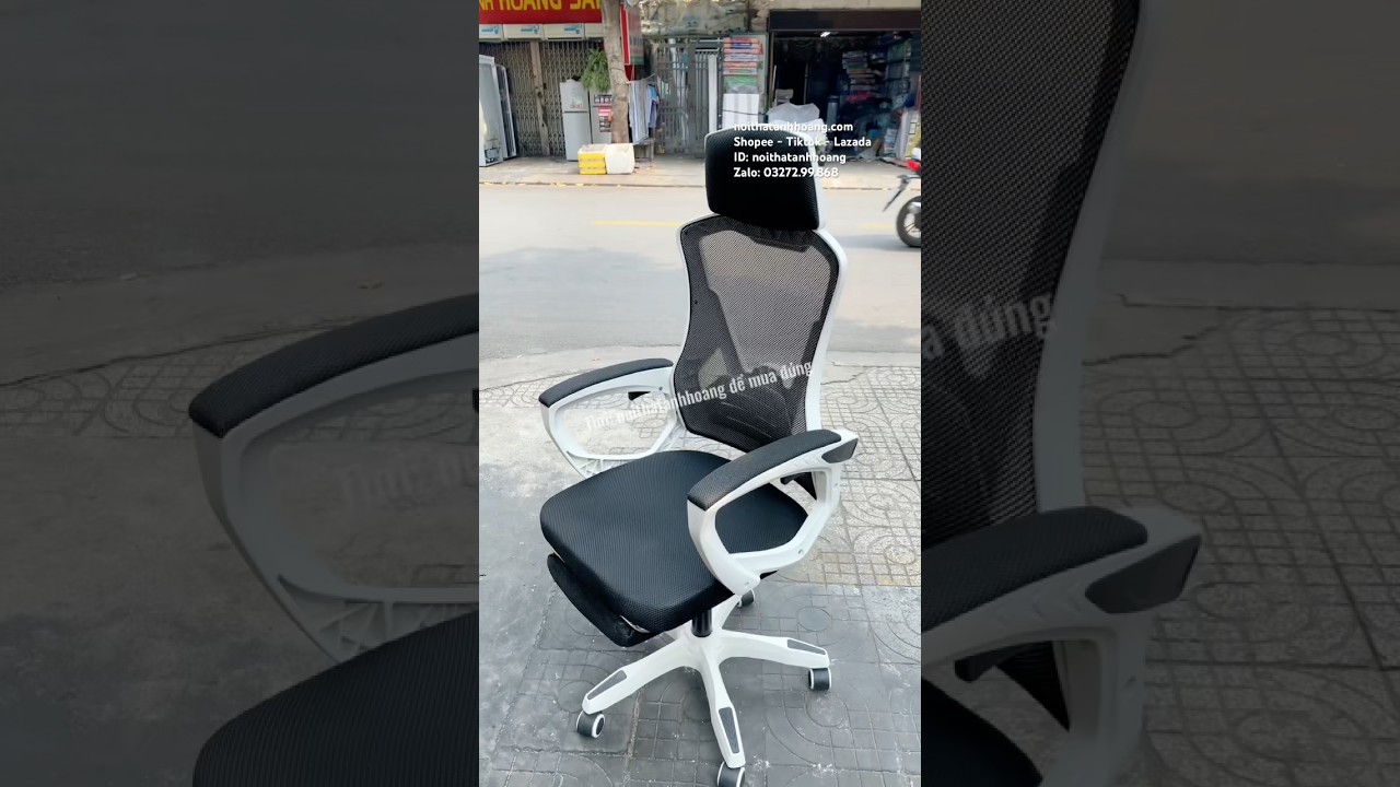 Ghế Xoay Văn Phòng, Công Thái Học, Gaming Ergonomic, Ghế Gaming Tựa Đầu Êm Ái | 818 White | Nội Thất Anh Hoàng