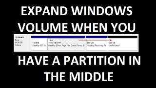 HOW TO EXPAND A WINDOWS VOLUME WITH A PARTITION IN THE MIDDLE | GPARTED LIVE |Windows 11, 10, 8, 7