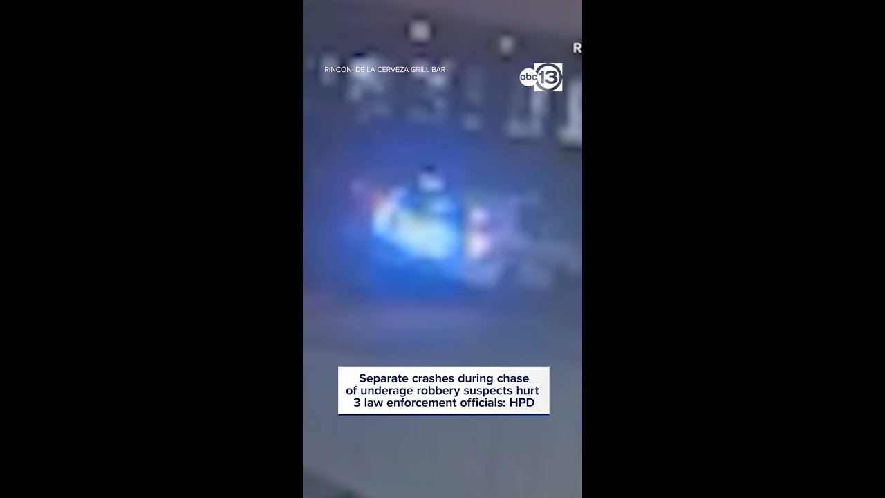 Separate crashes during chase of underage robbery suspects hurt 3 law enforcement officials: HPD