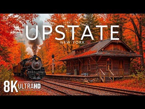 Autumn in Upstate New York 8K UHD 🍁 Vibrant Fall Foliage, Scenic Lakes & Charming Small Towns