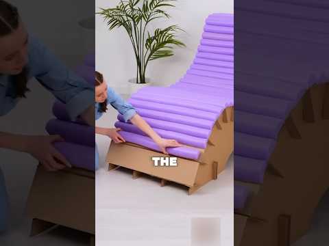 👀🪑 Crafting a Cardboard Lounge Chair – Strong, Stylish & Sustainable! ♻️✨ #diy