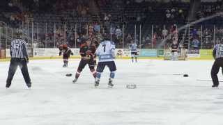 preview picture of video 'Hockey Fight - Ft. Wayne Komets at Evansville IceMen (11/24/2013)'
