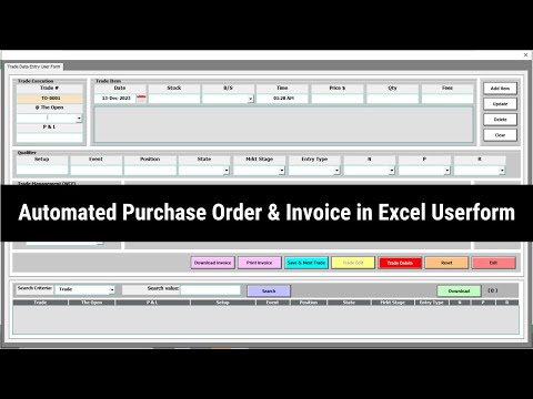 Automated Purchase Order & Invoice Generator in Excel VBA Userform