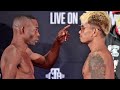 GUILLERMO RIGONDEAUX TAKES CASIMERO'S SUNGLASSES AT WEIGH IN! BOTH COME FACE TO FACE AHEAD OF FIGHT