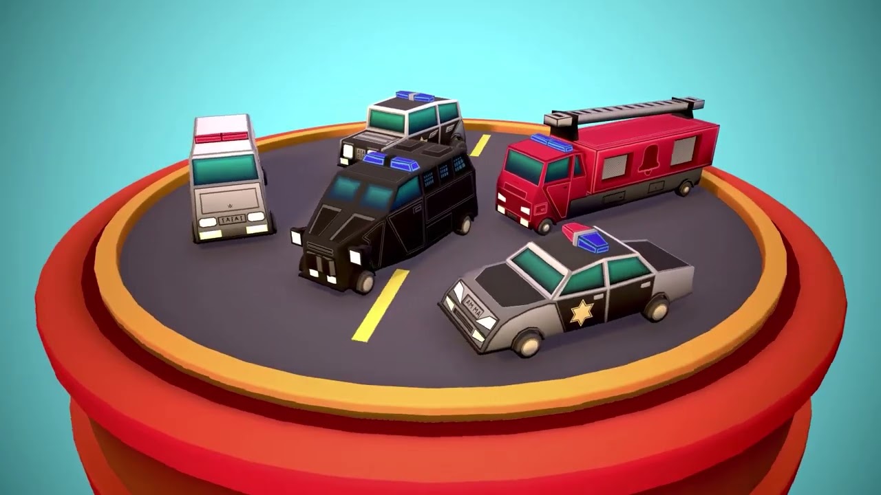 TOON VEHICLES Low-Poly Set of 44 Cars 3D Model