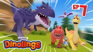 Download lagu [✨EP7] The T-Rex with Horns | NEW Dinosaur | Season 2 | Dinolings: Pinkfong Dinosaurs for Kids mp3
