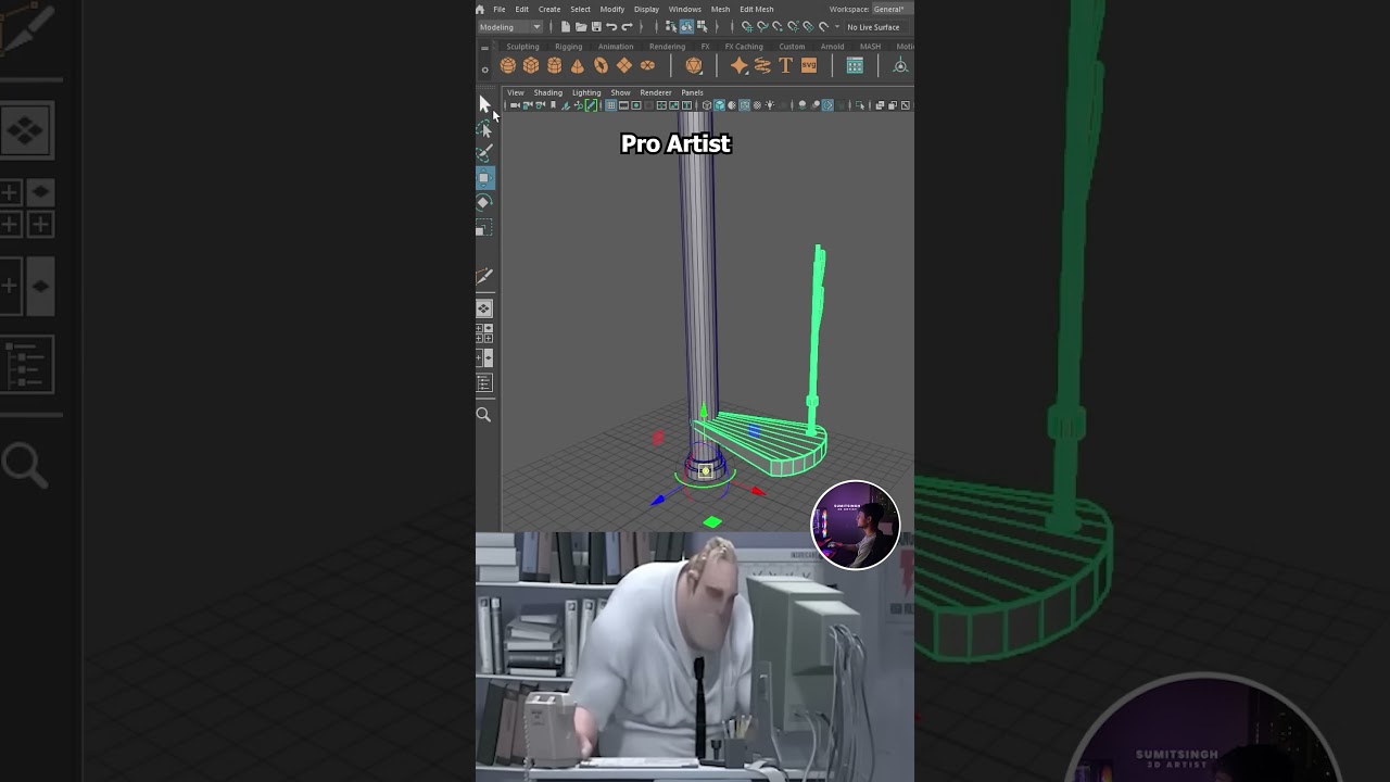 Noob Vs Pro Artist  3D Maya How to use CV Curve Tool #mayatutorial #mayatips #3dtips #shorts
