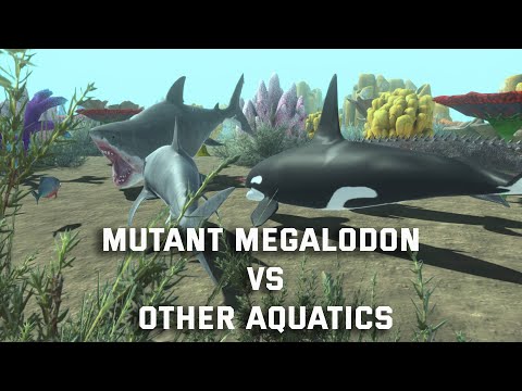 MUTANT MEGALODON VS AQUATICS! Animal Revolt Battle Simulator
