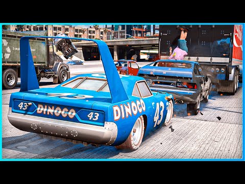 *CRAZY* Cars King Dinoco Crashes Ep.8 – GTA 5