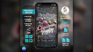 Etsy Christmas Party Invitation - Canva video template