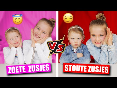De ZOETE ZUSJES vs De STOUTE ZUSJES [leuke sketches spelen] ♥DeZoeteZusjes♥