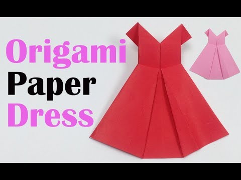 How to Make a Pretty Origami Paper Dress 👗 | Origami Paper Folding Craft, Videos Tutorials for Kids Video