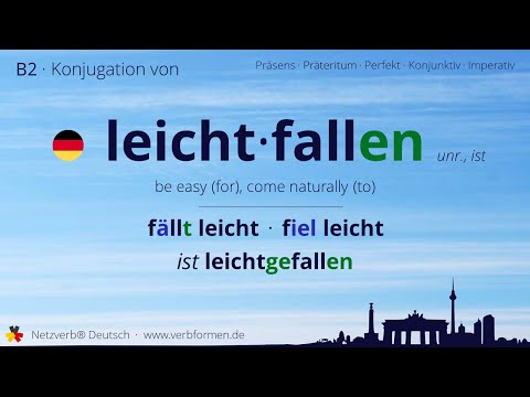 Konjugation des Verb „leichtfallen“ - alle Zeitformen lernen, Übersetzung, Tutorial