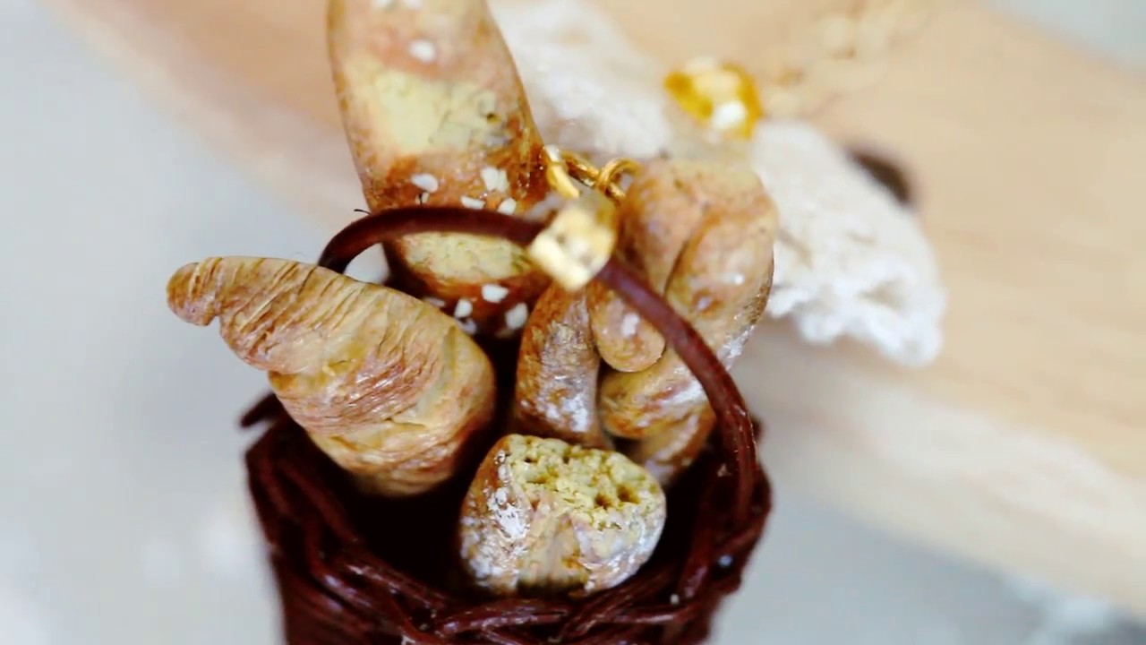 Bakery Basket Pendant - Polymer Clay