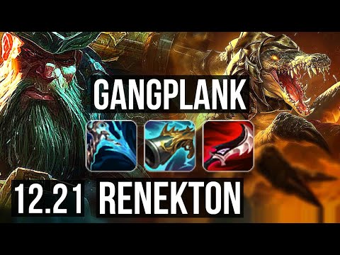 GANGPLANK vs RENEKTON (TOP) | 3/0/6, 68% winrate | KR Master | 12.21