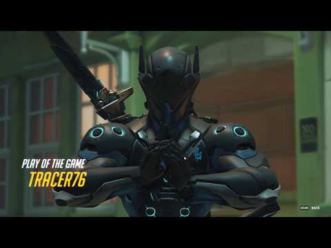 Overwatch- GENJI GRAV DEFLECT INTO A 5 MAN.