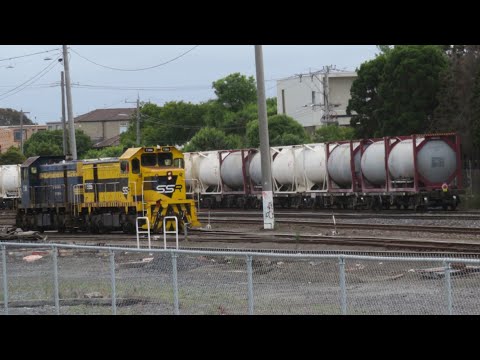 QUBE SG Cement Crosses SSR Light Engine Transfer At West Footscray | 1101 1102 T386 T395