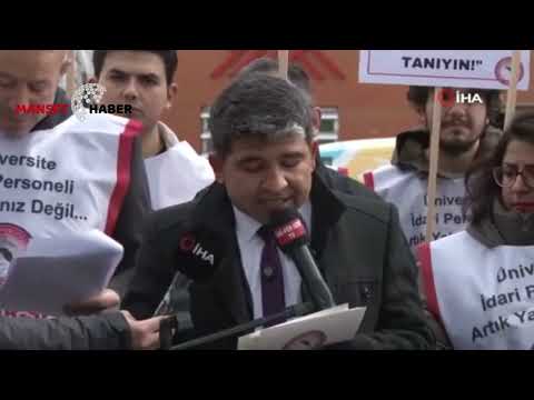 Tayin hakkı isteyen üniversite idari çalışanlarından YÖK önünde eylem