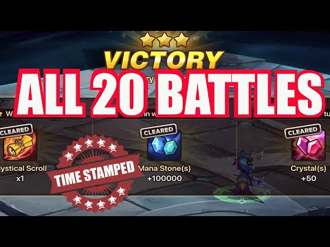 As requested! 3 STAR ALL 20 MOCK BATTLES **timestamped** - Battle Training Ground - Summoners War