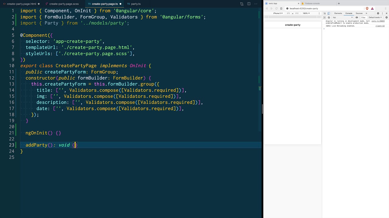 How to Create a (Reactive) Form using Ionic Framework