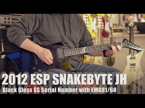 The discontinued black ESP Snakebyte James Hetfield Signature Gloss