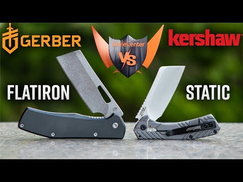 Kershaw Static Vs. Gerber FlatIron: Battle of the Cleaver Folding Pocket Knives at KnifeCenter.com