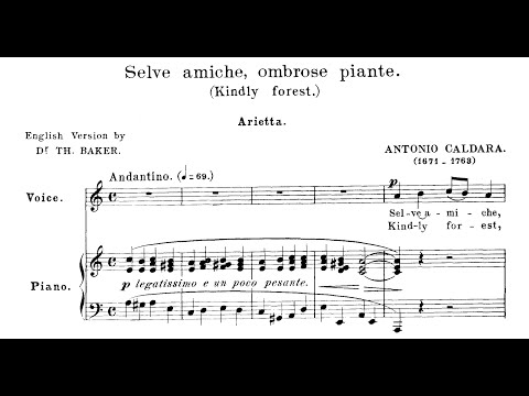 Selve amiche, ombrose piante (A. Caldara) - A Minor Piano Accompaniment - Karaoke