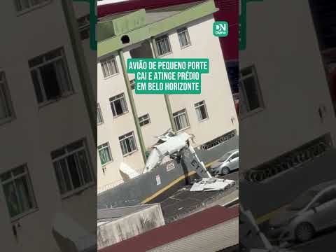 Avião com cinco pessoas cai após decolagem e atinge prédio em Belo Horizonte