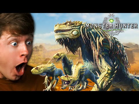 Hunting my FIRST GIANT MONSTER in MONSTER HUNTER WORLD! (Part 2)