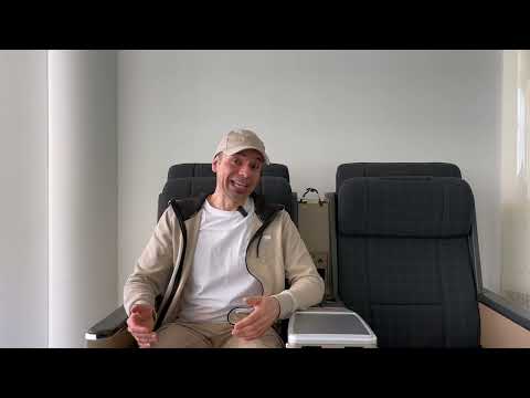 Stretching Workout für im Flugzeug.