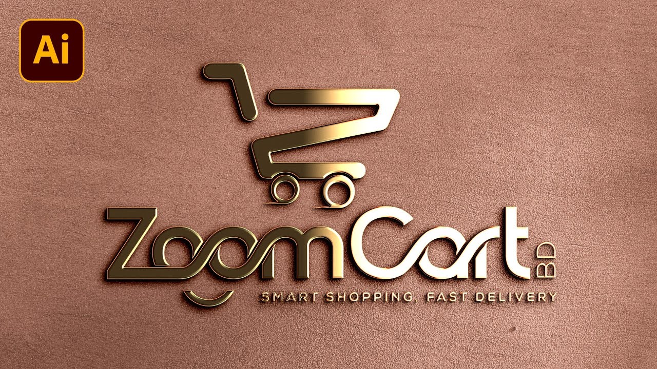 Shopping Cart Logo Design In Illustrator | Creative Typography Shopping Logo Design in Illustrator