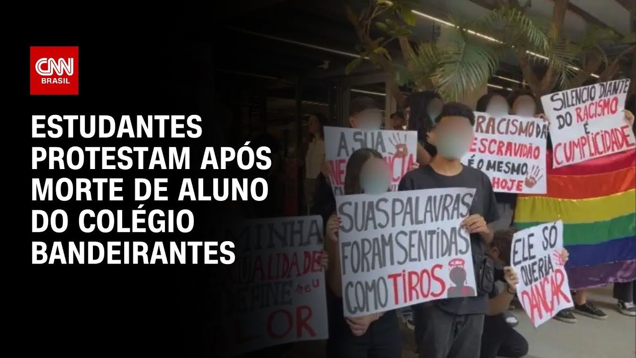 Estudantes protestam após morte de aluno do Colégio Bandeirantes, em SP
