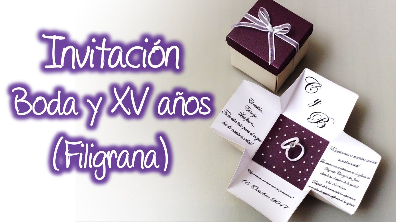 Invitacion para boda o XV años de filigrana, Quilling Wedding Invitation