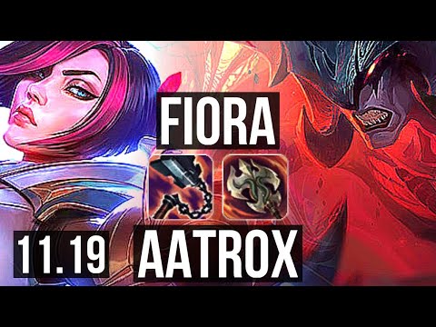 FIORA vs AATROX (TOP) | 10/0/3, 1100+ games, Legendary | KR Grandmaster | v11.19