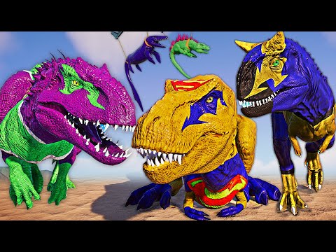 Dinosaurs Fighting! BATMAN Godzilla Vs Venom I-REX & HULK Albertosaurus - Jurassic World Evolution 2