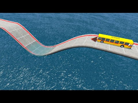 Cars Vs Deep Water Rescue - Impossible Wave Bridge Crossing - BeamNG.Drive #41 I BeamNG LIVESHOW
